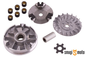 Wariator kompletny Moretti, chińskie 2T 50cc, wał 13mm, 17 klinów (rolki 15x12)