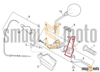 Dżwignia ssania, część ruchoma / zewnętrzna, Aprilia RX 50 '95-04