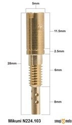 Dysza wolnych obrotów Prox, do gaźnika Mikuni Typ N224.103 (różne rozmiary)