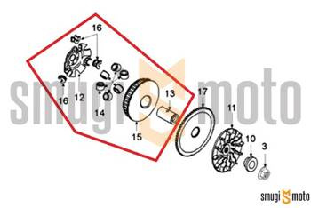 Wariator kompletny, Peugeot Geopolis / Satelis 125 4T -'11